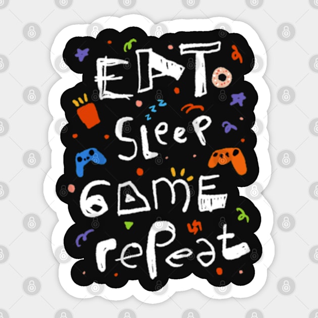 Eat sleep game repeat Sticker by Lidi Hard